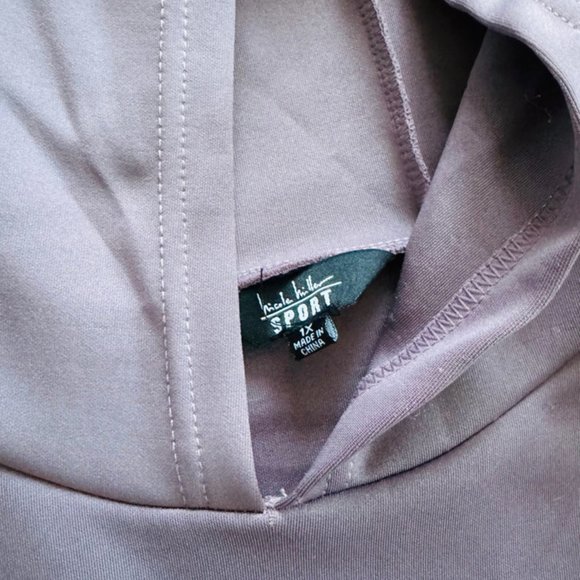 Nicole Miller Sport Womens Hoodie Pullover Pockets Logo Purple Size 1X - Picture 4 of 5